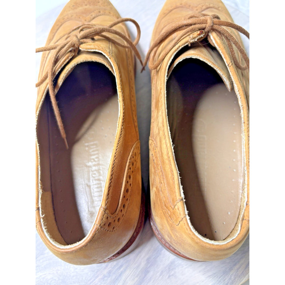 Timberland Men’s Tan Nubuck Wingtip Oxford Shoes Brogue Leather Lace-Up Size 9.5 - Picture 7 of 9